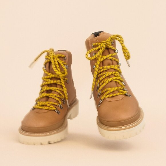 Cool Planet Size 10 by Steve Madden Womens Lace Up Tan Boots - Picture 3 of 9